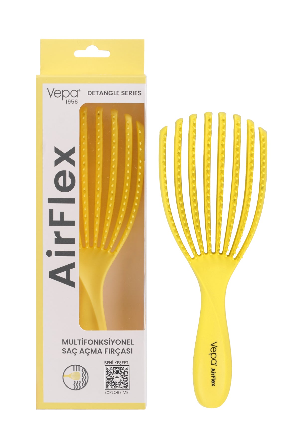 Airflex Multifonksiyonel Dolaşık Açıcı Saç Fırçası - Sarı