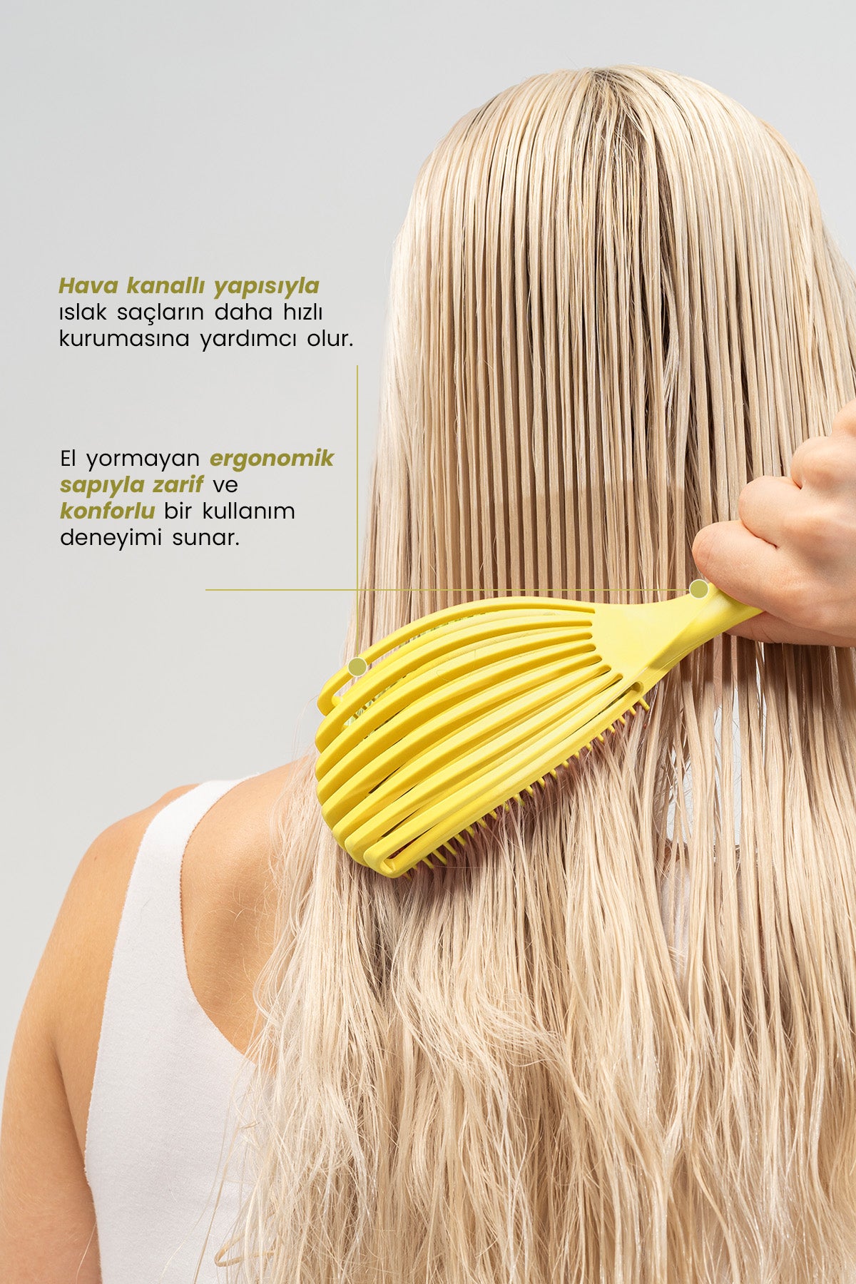 Airflex Dolaşık Saç Açma Fırçası - Sarı