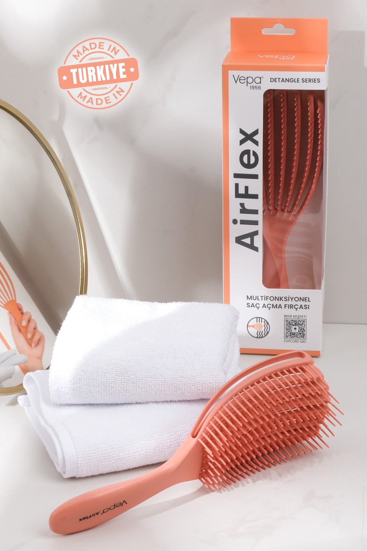 Airflex Dolaşık Saç Açma Fırçası - Somon