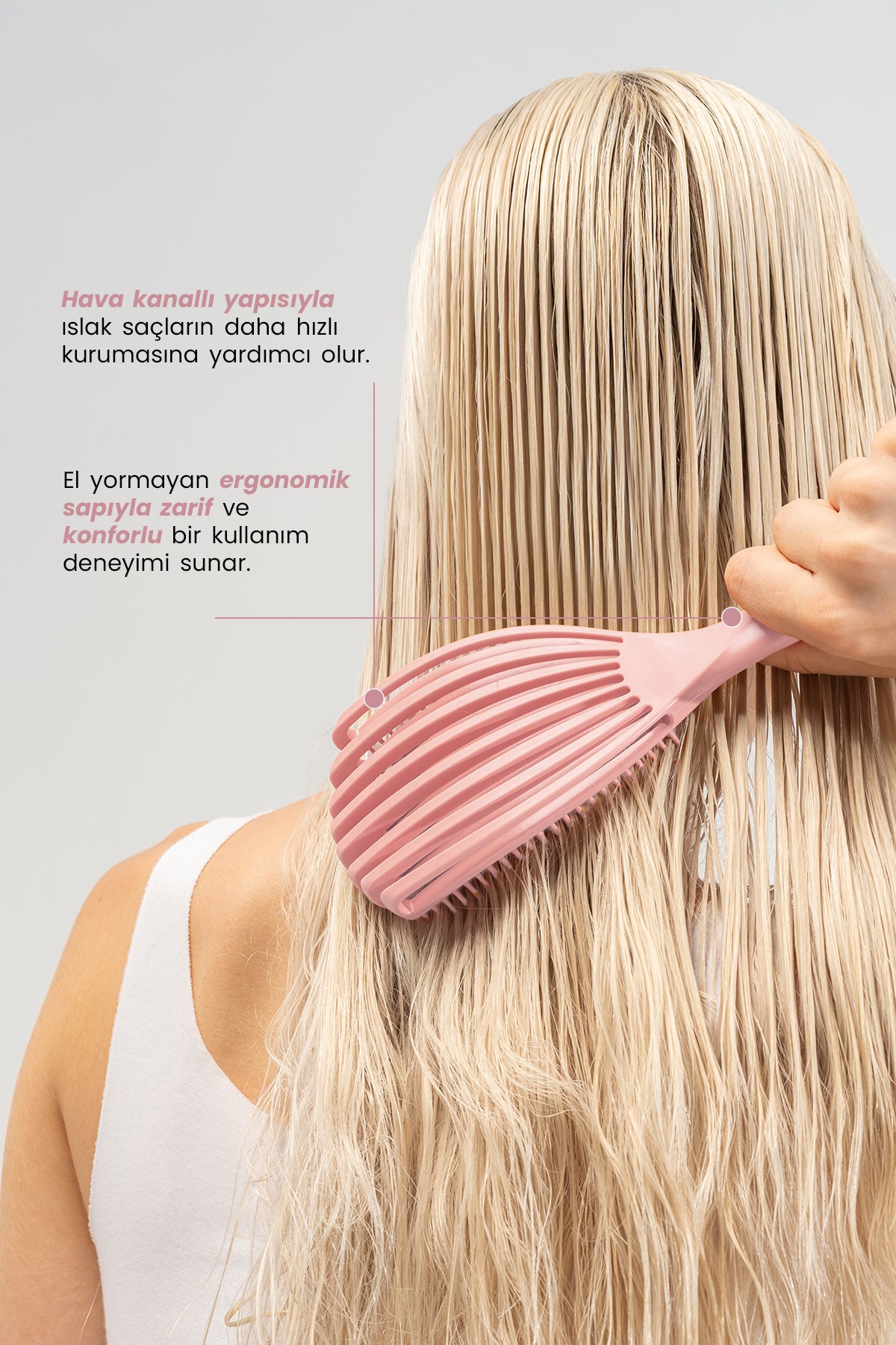 Airflex Dolaşık Saç Açma Fırçası - Pembe