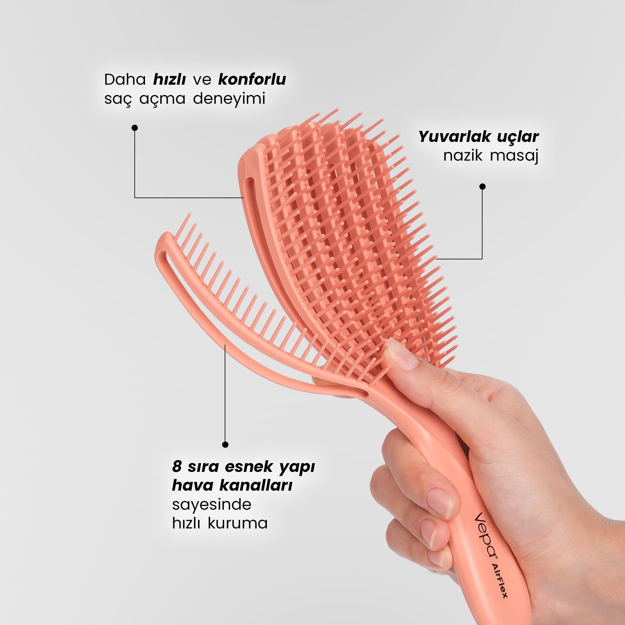 Airflex Multifonksiyonel Dolaşık Açıcı Somon Saç Fırçası
