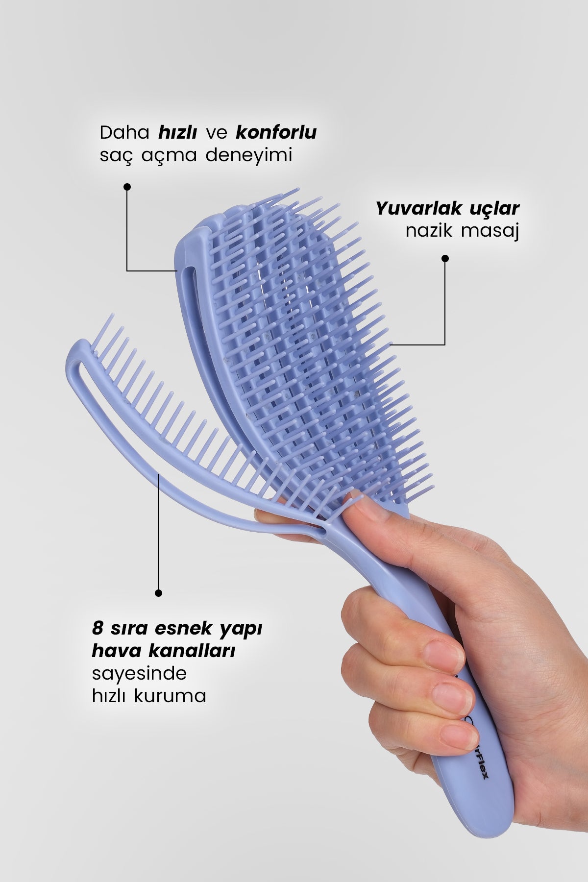 Airflex Dolaşık Saç Açma Fırçası - Lila