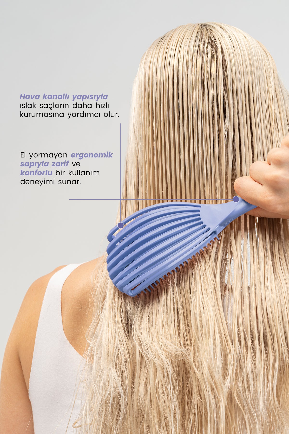 Airflex Dolaşık Saç Açma Fırçası - Lila