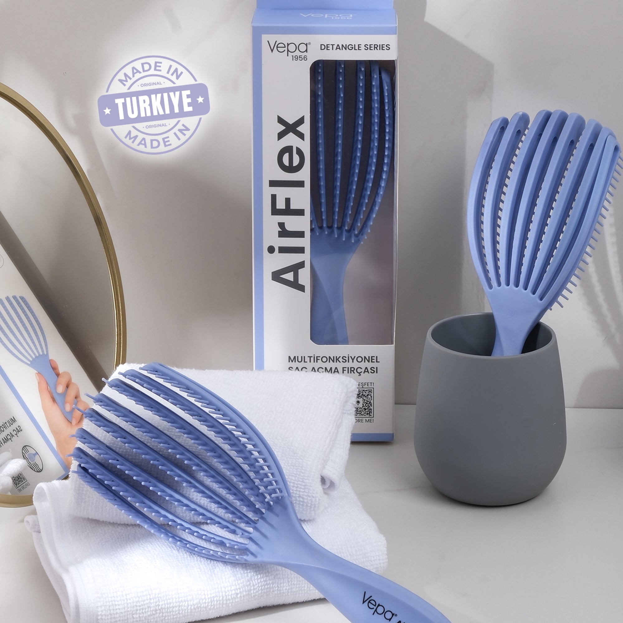 Airflex Multifonksiyonel Dolaşık Açıcı Saç Fırçası - Lila