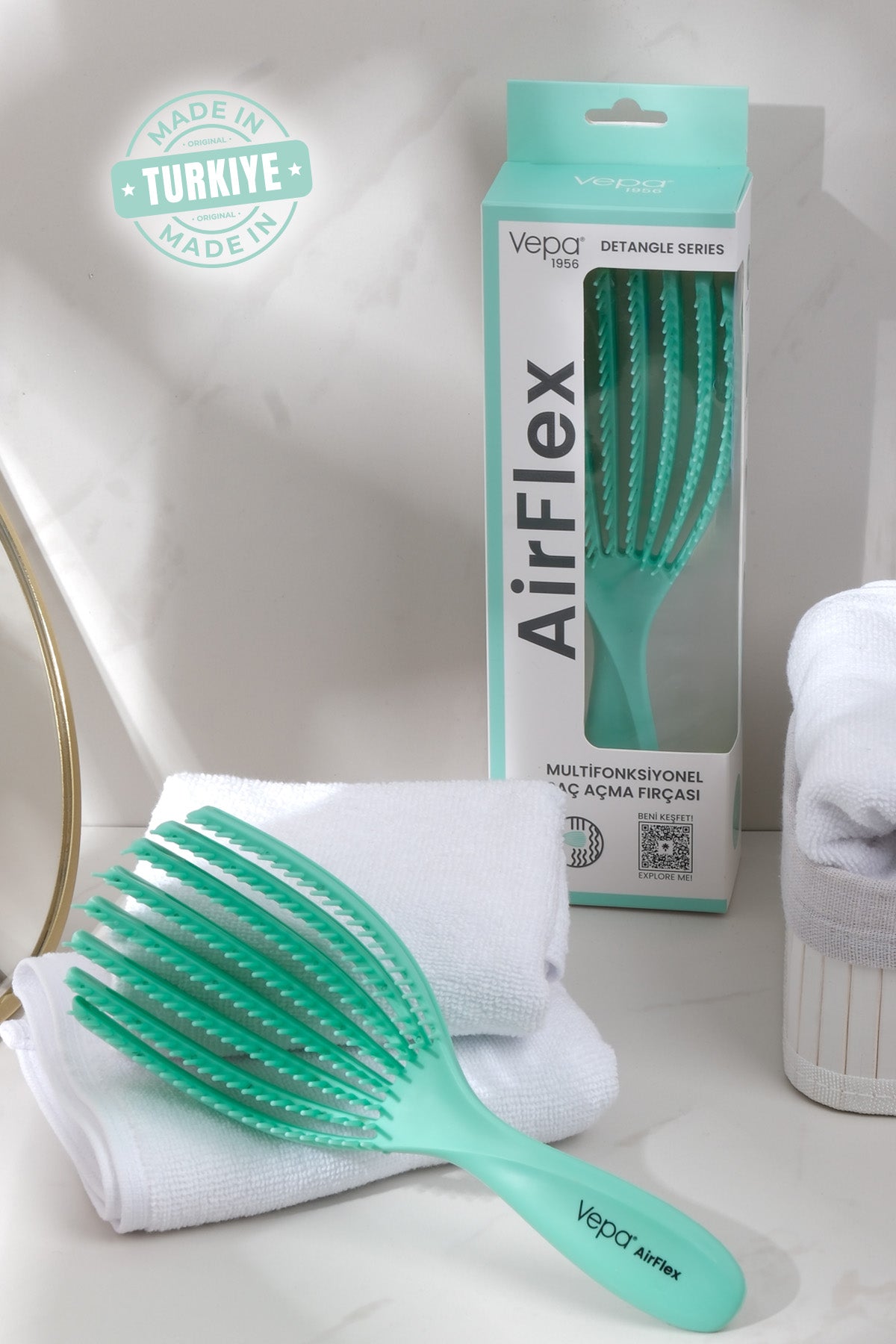 Airflex Dolaşık Saç Açma Fırçası - Su Yeşili