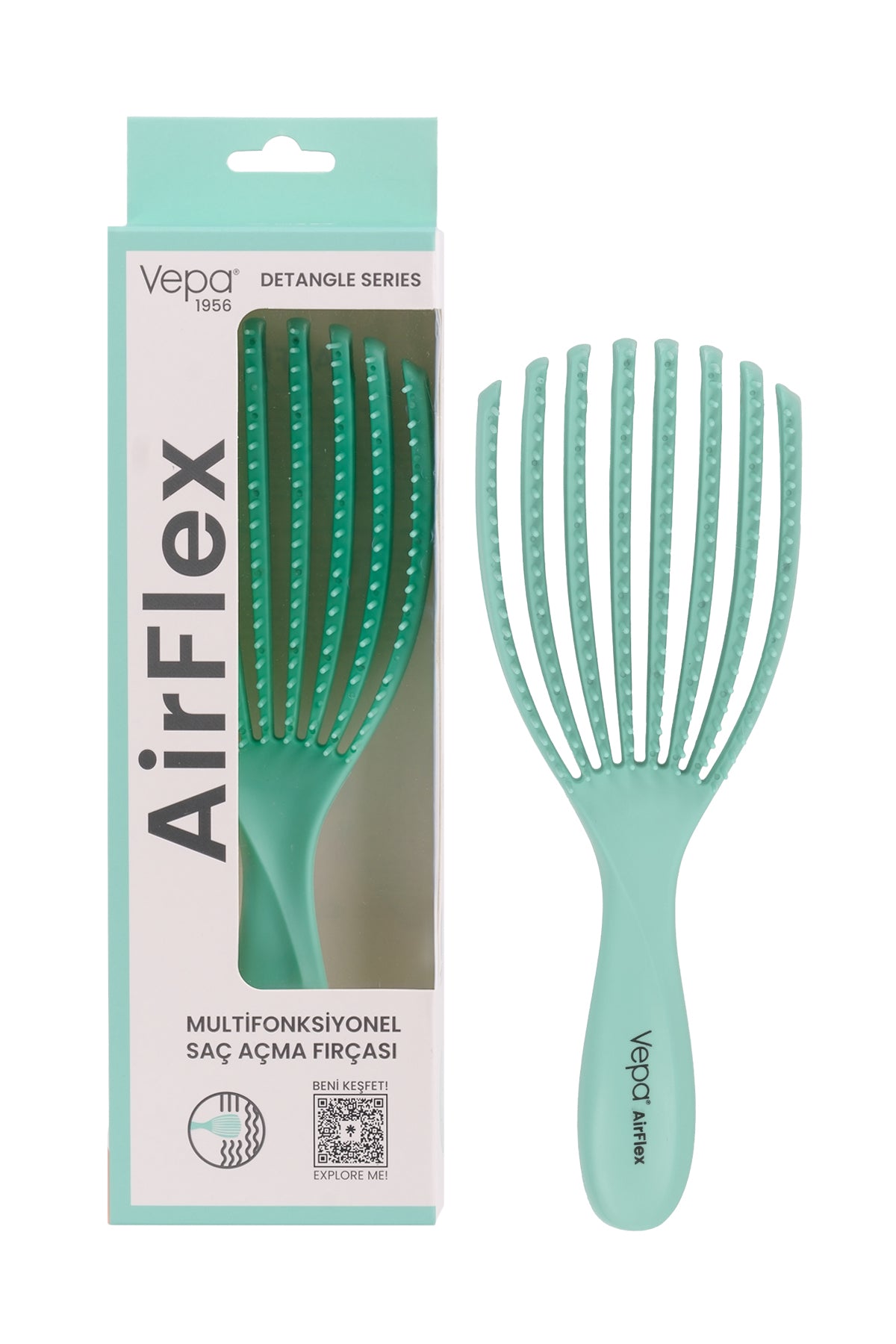 Airflex Dolaşık Saç Açma Fırçası - Su Yeşili