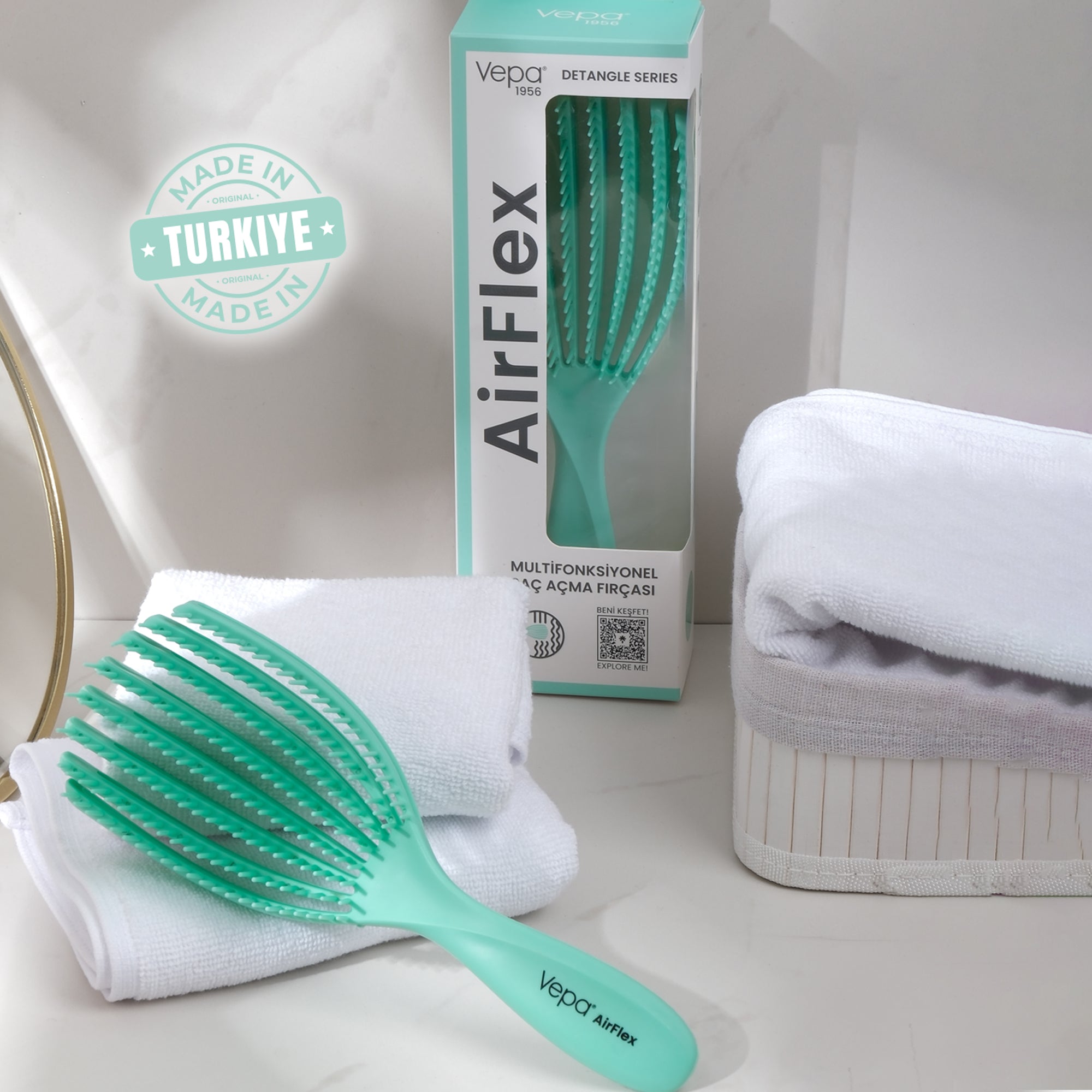 Airflex Multifonksiyonel Dolaşık Açıcı Su Yeşili Saç Fırçası