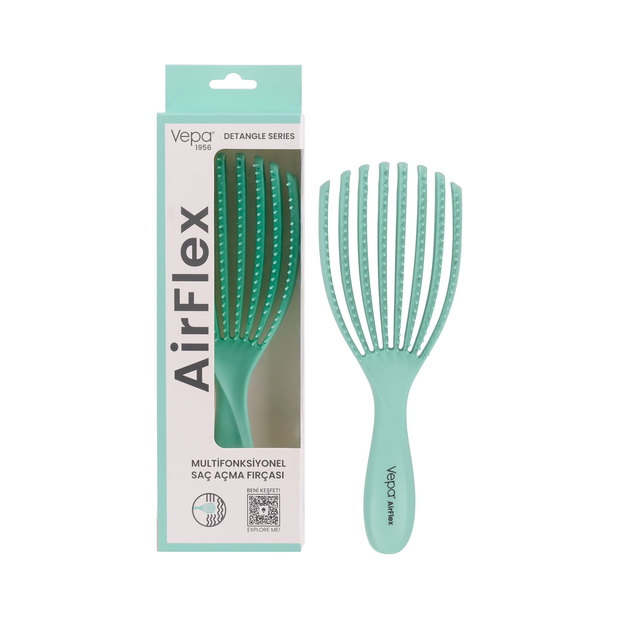 Airflex Multifonksiyonel Dolaşık Açıcı Su Yeşili Saç Fırçası