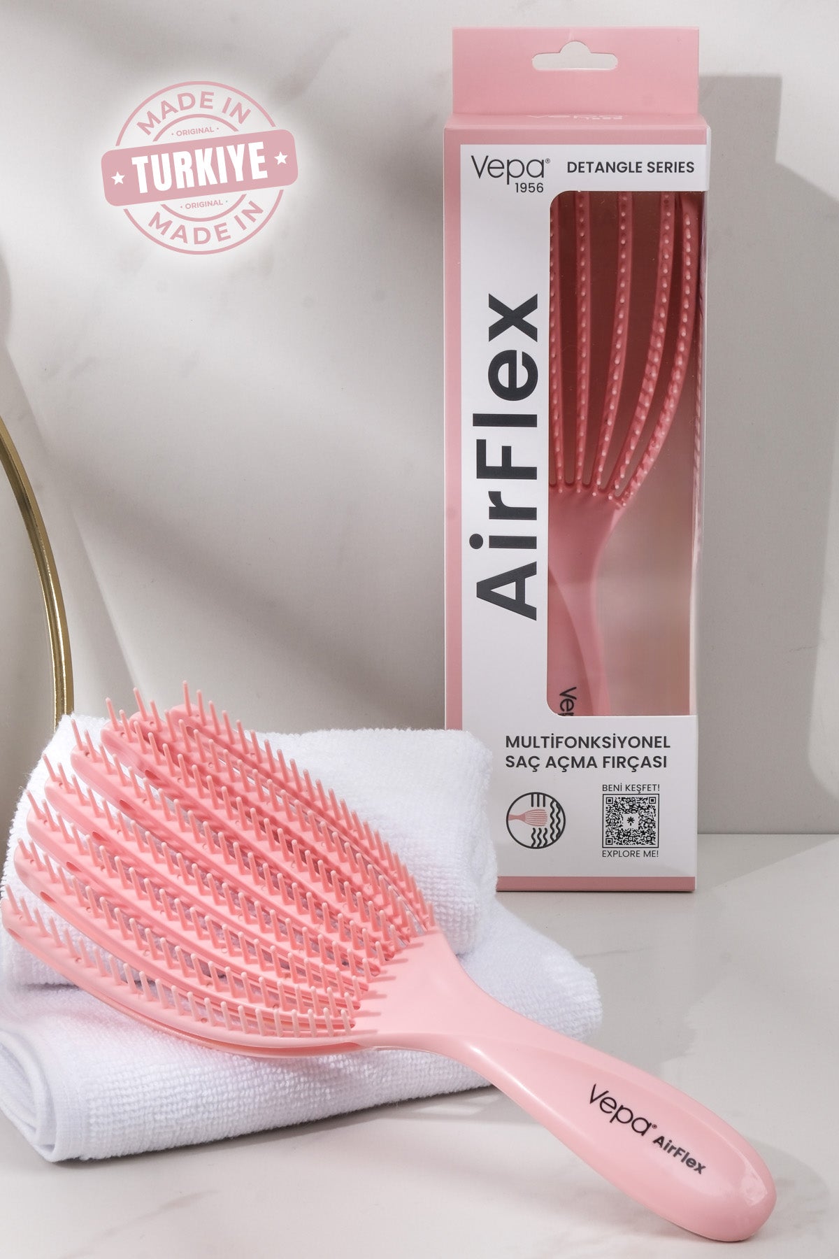 Image of Vepa Airflex Dolaşık Saç Açma Fırçası Pembe