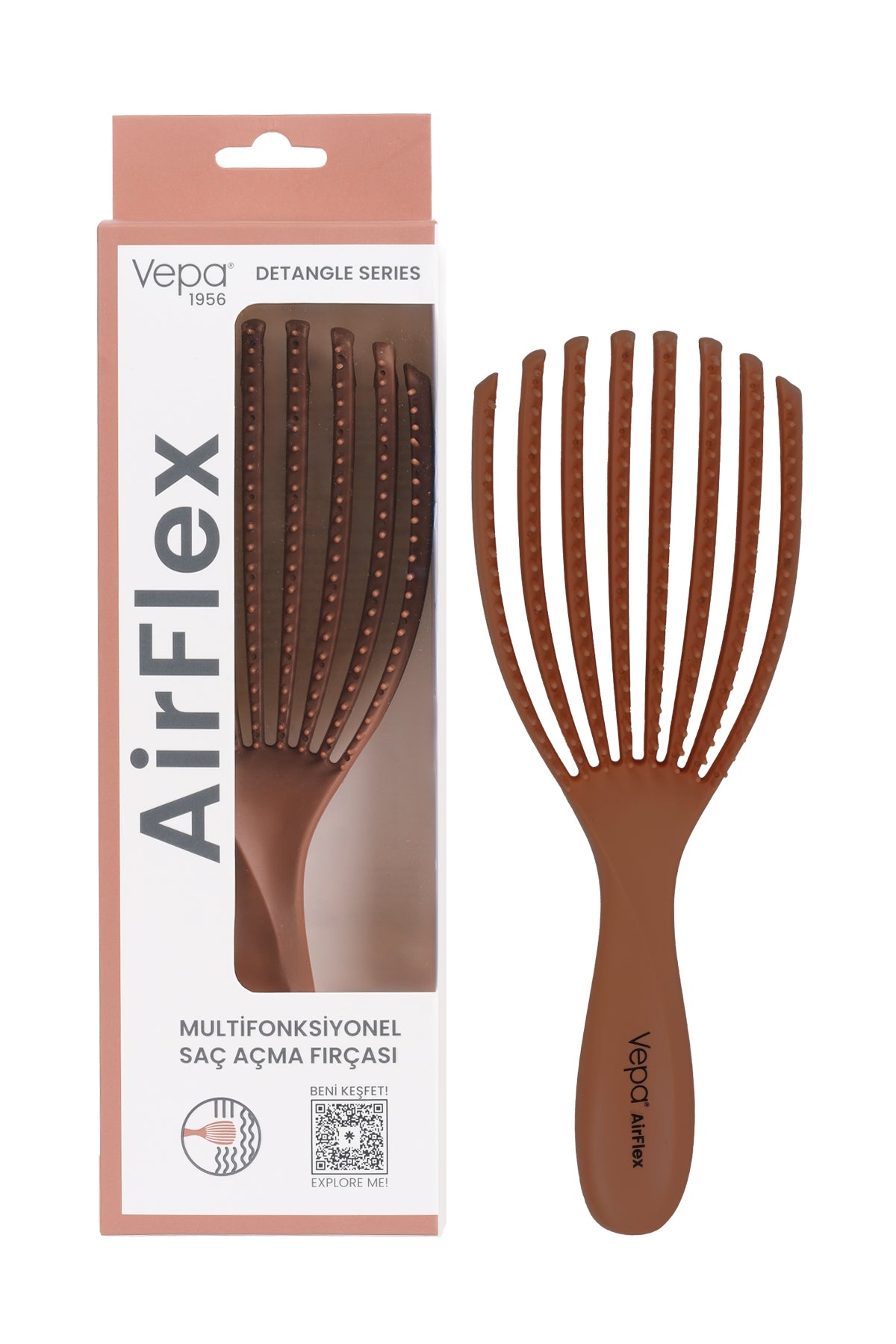 Image of Vepa AirFlex Dolaşık Saç Açma Fırçası – Mocha | 2025 Pantone Color of the Year - Vepa Fırça