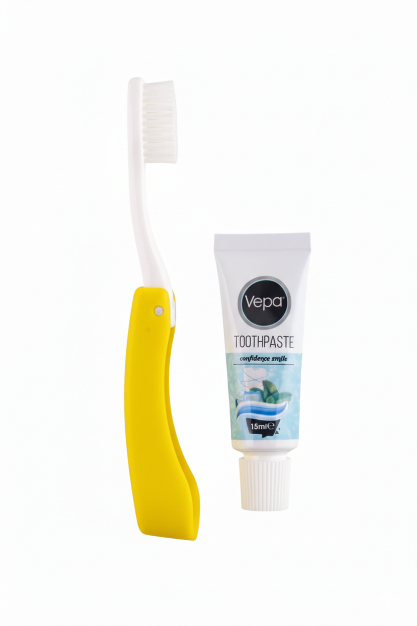 Vepa Pocket Seyahat Seti | Katlanabilir Diş Fırçası ve 15 ml Diş Macunu