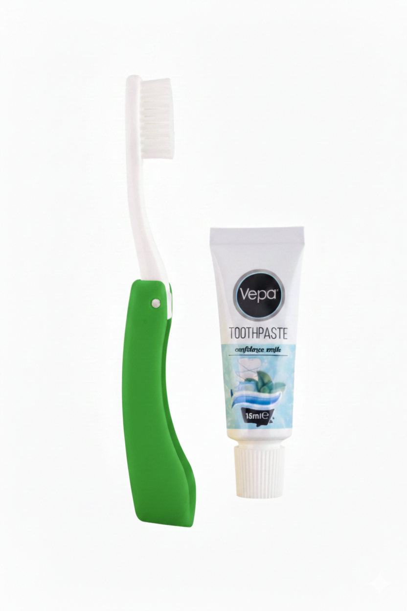 Vepa Pocket Seyahat Seti | Katlanabilir Diş Fırçası ve 15 ml Diş Macunu